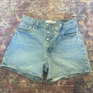 & Other Stories Light Blue High-Rise Denim Shorts